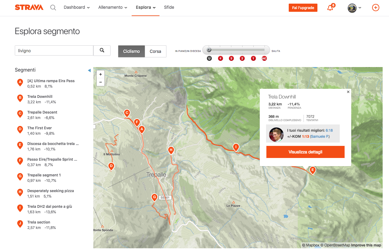 strava segmenti mtb