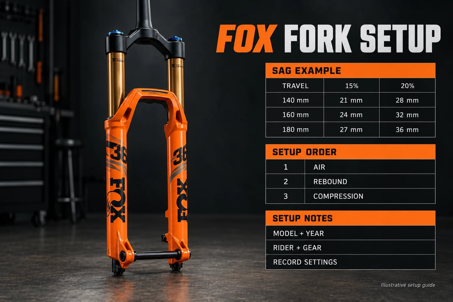 Regolazione forcelle FOX: pressione, sag e rebound